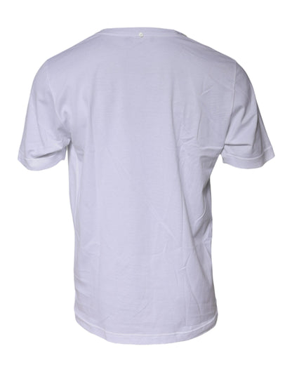 Dolce & Gabbana White Cotton Crew Neck Short Sleeves T-shirt by Dolce & Gabbana