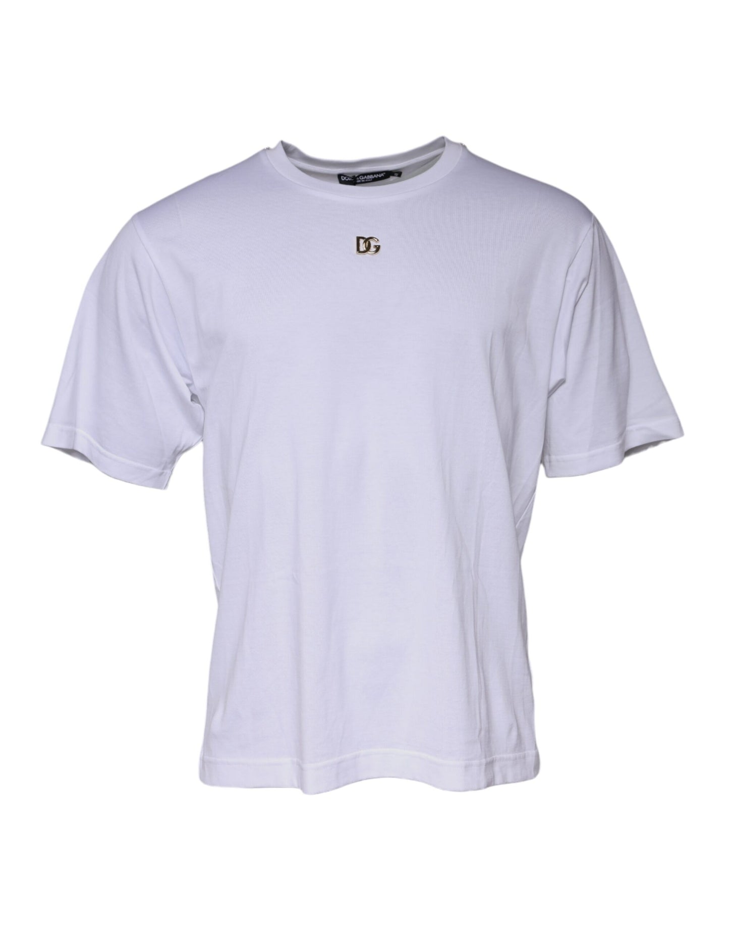 Dolce & Gabbana White DG Logo Crew Neck Short Sleeve T-shirt by Dolce & Gabbana