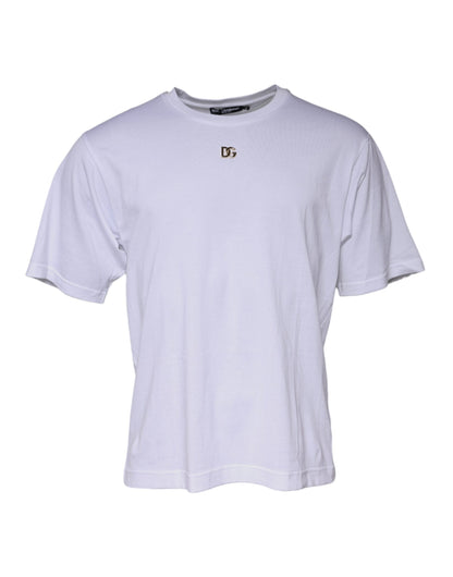 Dolce & Gabbana White DG Logo Crew Neck Short Sleeve T-shirt by Dolce & Gabbana
