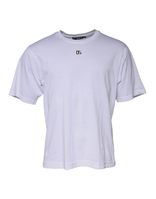 Dolce & Gabbana White DG Logo Crew Neck Short Sleeve T-shirt by Dolce & Gabbana