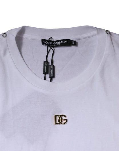 Dolce & Gabbana White DG Logo Crew Neck Short Sleeve T-shirt by Dolce & Gabbana