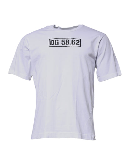 Dolce & Gabbana White DG Logo Cotton Crew Neck T-shirt by Dolce & Gabbana
