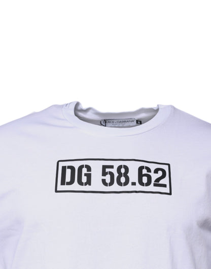 Dolce & Gabbana White DG Logo Cotton Crew Neck T-shirt by Dolce & Gabbana