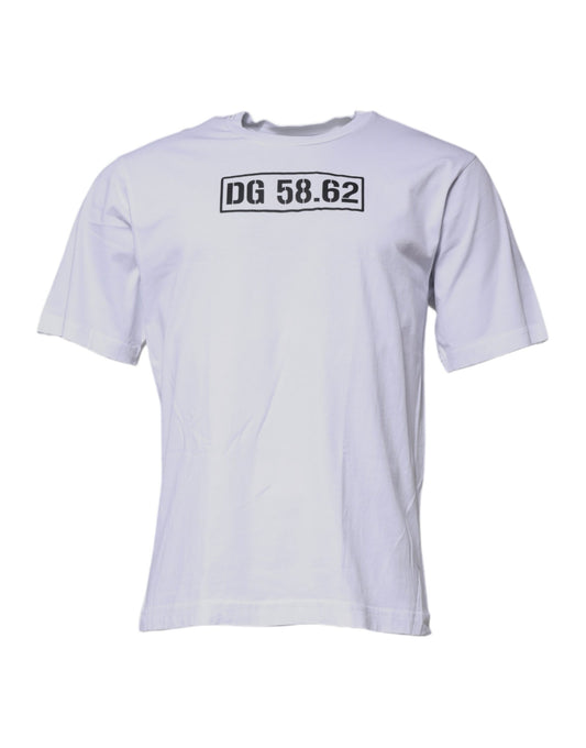Dolce & Gabbana White DG Logo Cotton Crew Neck T-shirt by Dolce & Gabbana