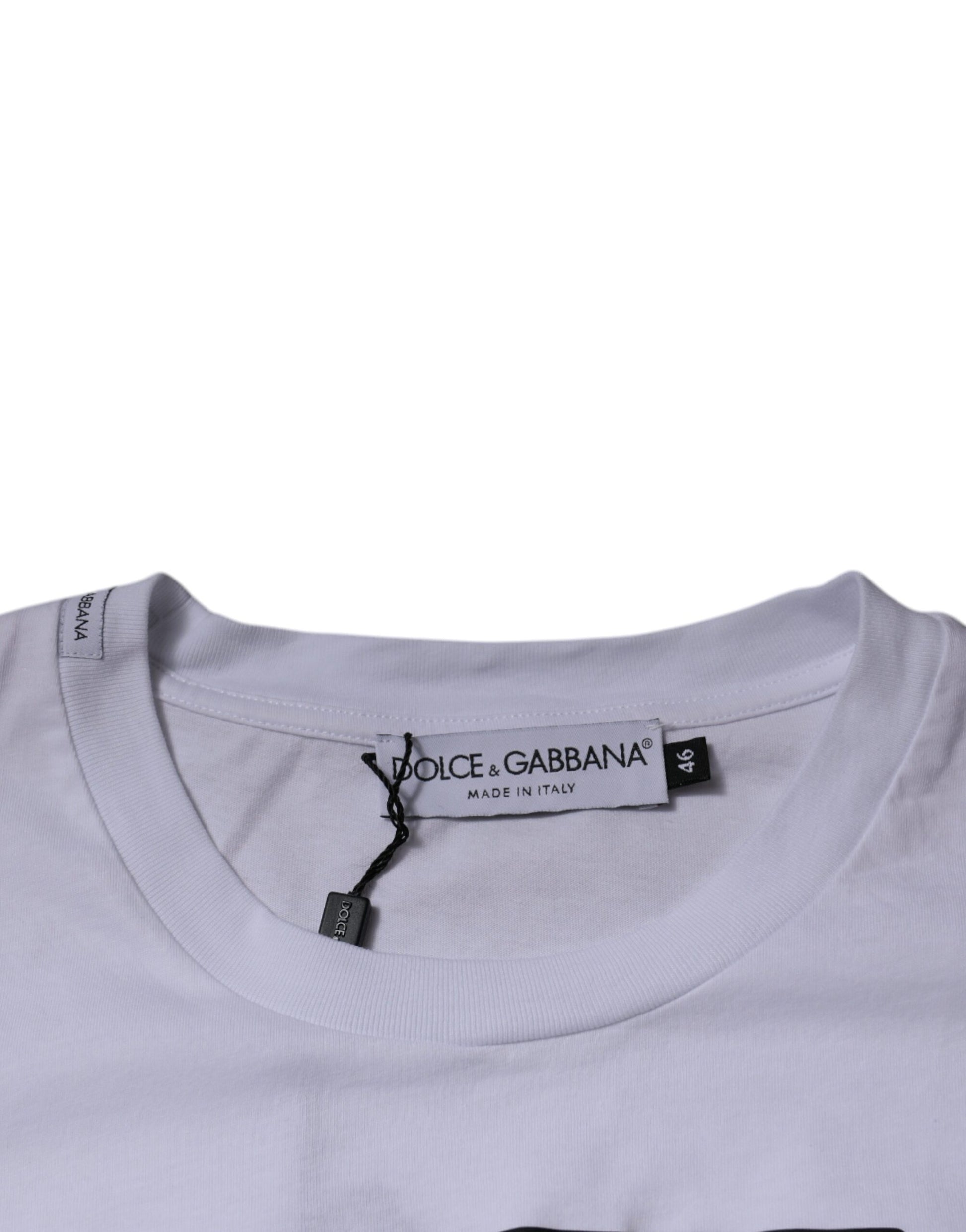Dolce & Gabbana White DG Logo Cotton Crew Neck T-shirt by Dolce & Gabbana