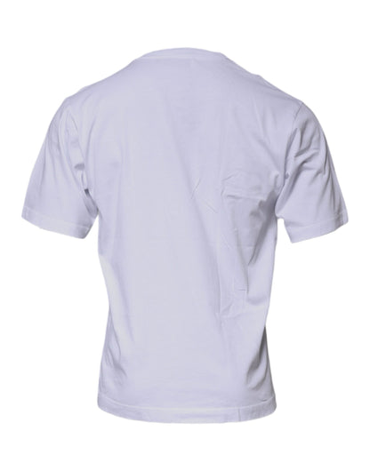 Dolce & Gabbana White DG Logo Cotton Crew Neck T-shirt by Dolce & Gabbana