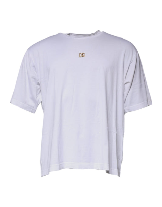 Dolce & Gabbana White DG Logo Crew Neck Short Sleeve T-shirt by Dolce & Gabbana