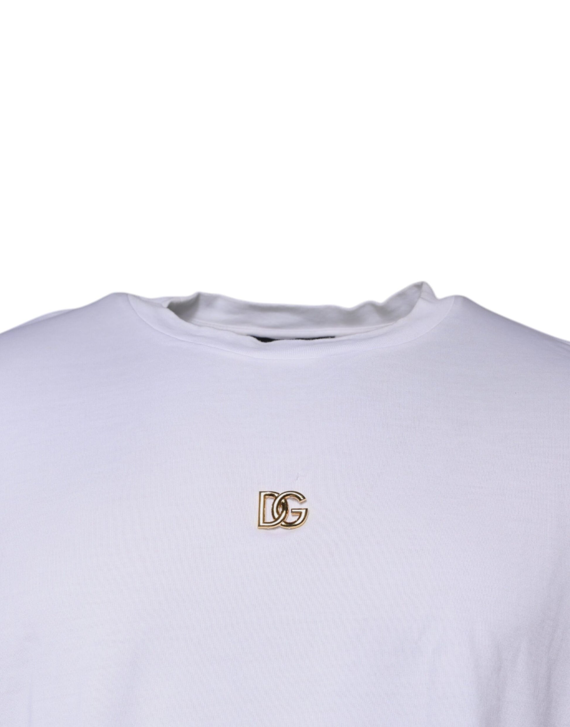 Dolce & Gabbana White DG Logo Crew Neck Short Sleeve T-shirt by Dolce & Gabbana