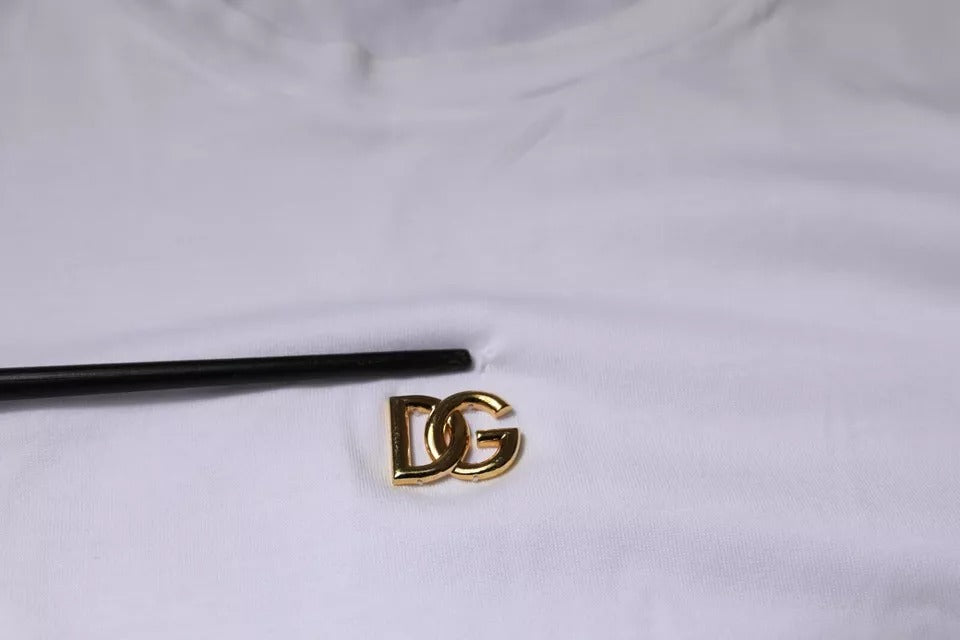 Dolce & Gabbana White DG Logo Crew Neck Short Sleeve T-shirt by Dolce & Gabbana