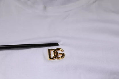 Dolce & Gabbana White DG Logo Crew Neck Short Sleeve T-shirt by Dolce & Gabbana