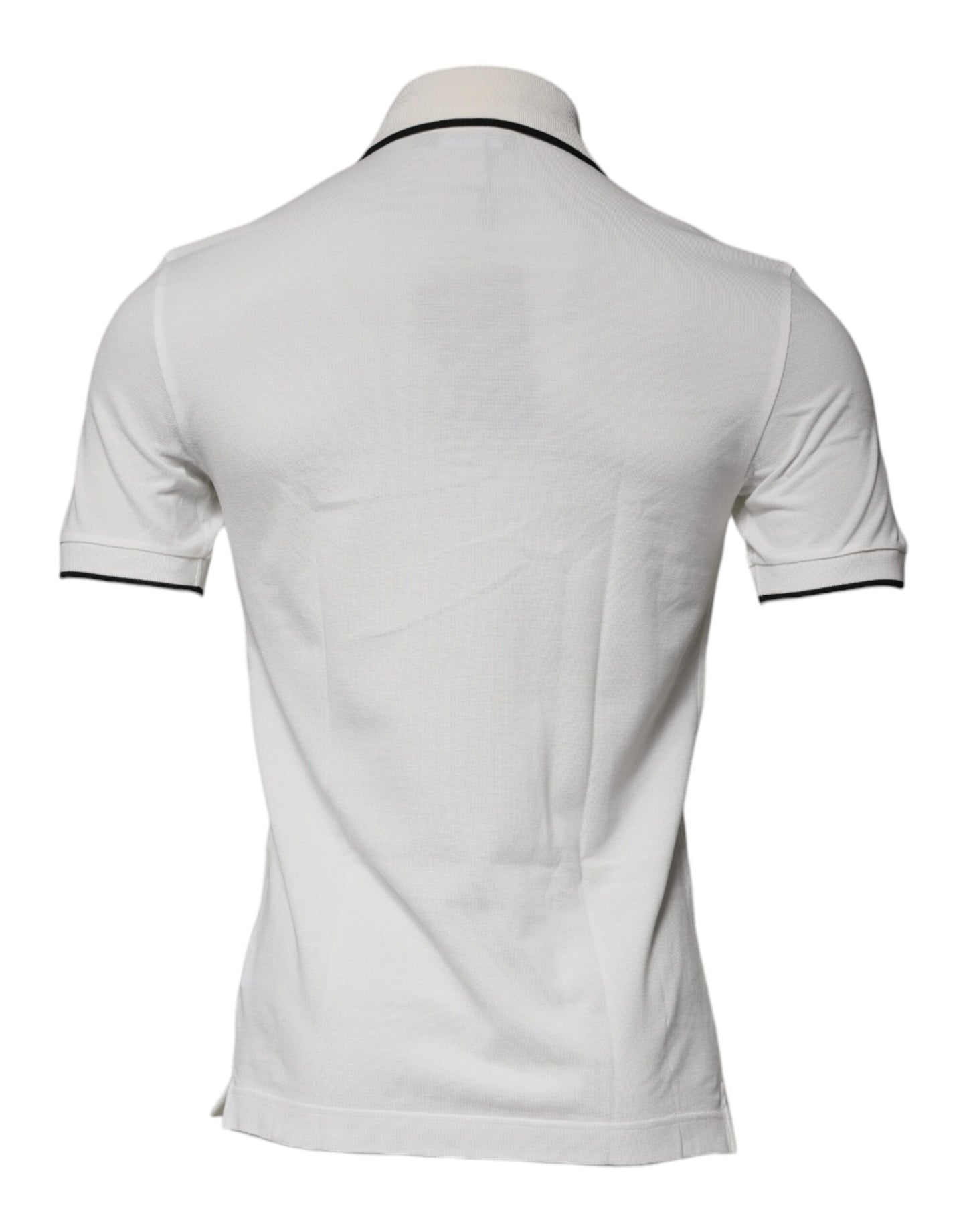 Dolce & Gabbana Off White Crown Cotton Collared Polo T-shirt by Dolce & Gabbana