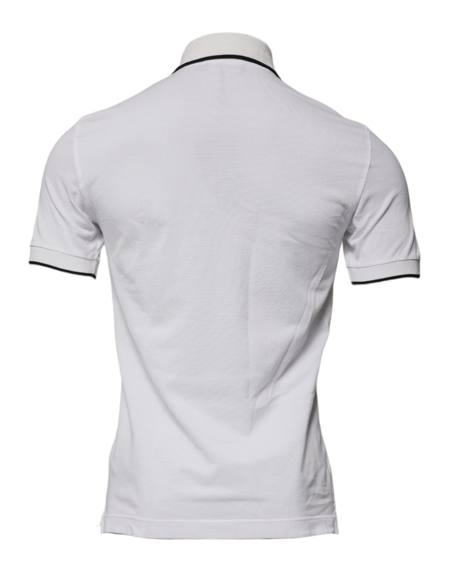 Dolce & Gabbana Off White Crown Cotton Collared Polo T-shirt by Dolce & Gabbana