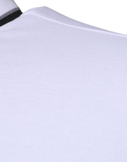 Dolce & Gabbana White Cotton Crown Collared Polo T-shirt by Dolce & Gabbana