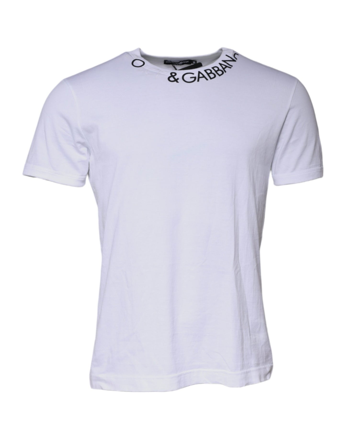 Dolce & Gabbana White Cotton Logo Crew Neck Short Sleeves T-shirt by Dolce & Gabbana