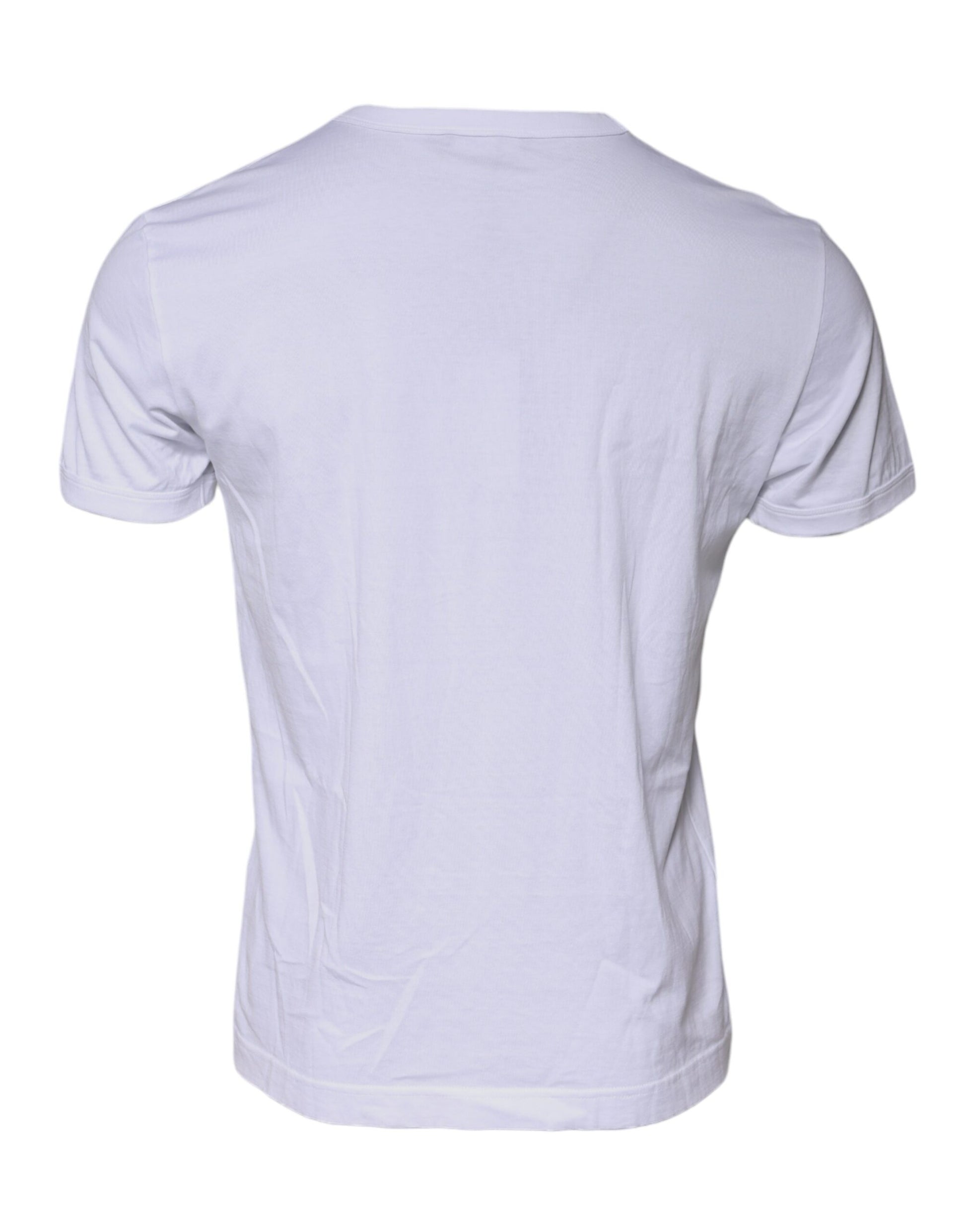 Dolce & Gabbana White Cotton Logo Crew Neck Short Sleeves T-shirt by Dolce & Gabbana