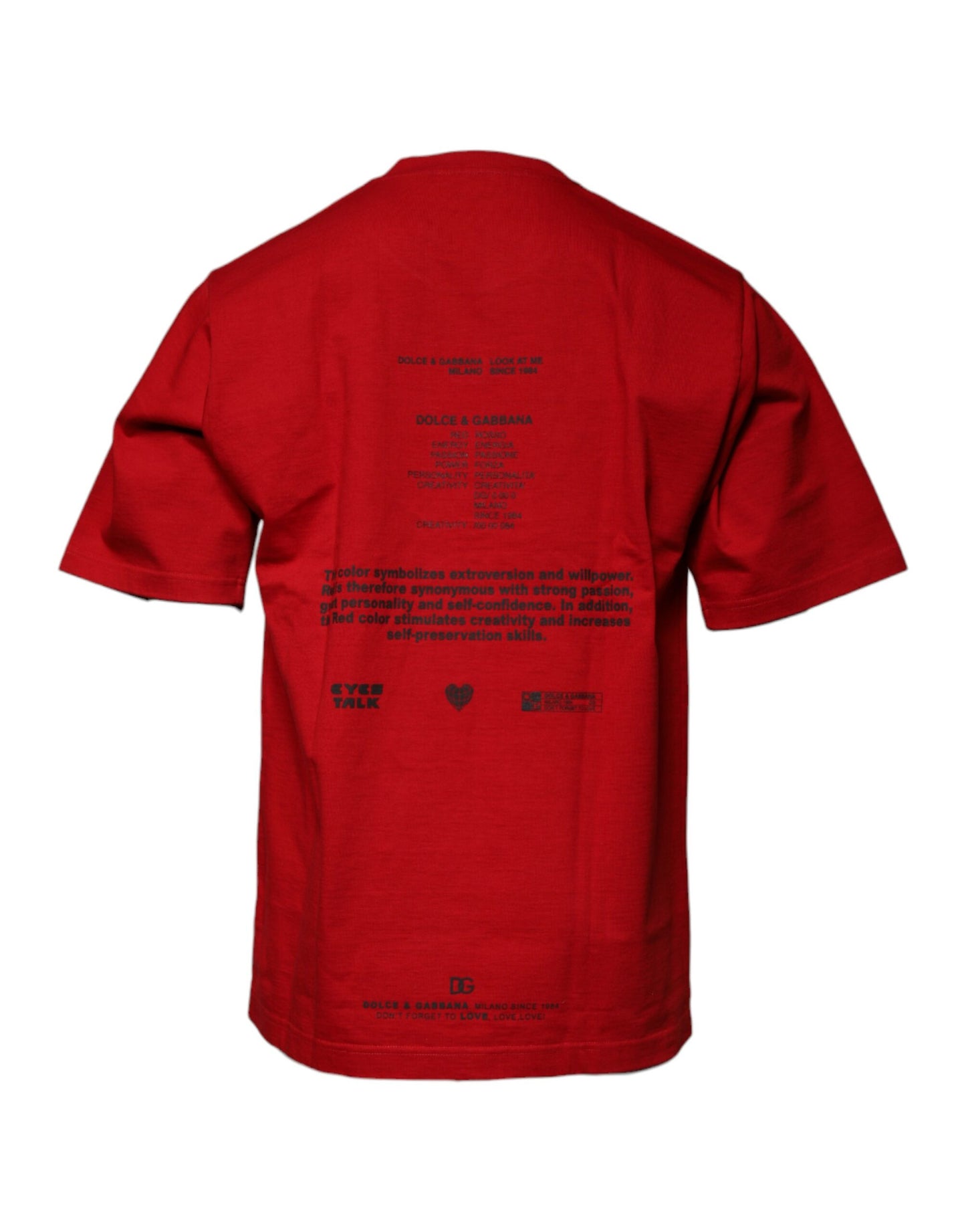 Dolce & Gabbana Red DG Eye Cotton Crew Neck T-shirt by Dolce & Gabbana