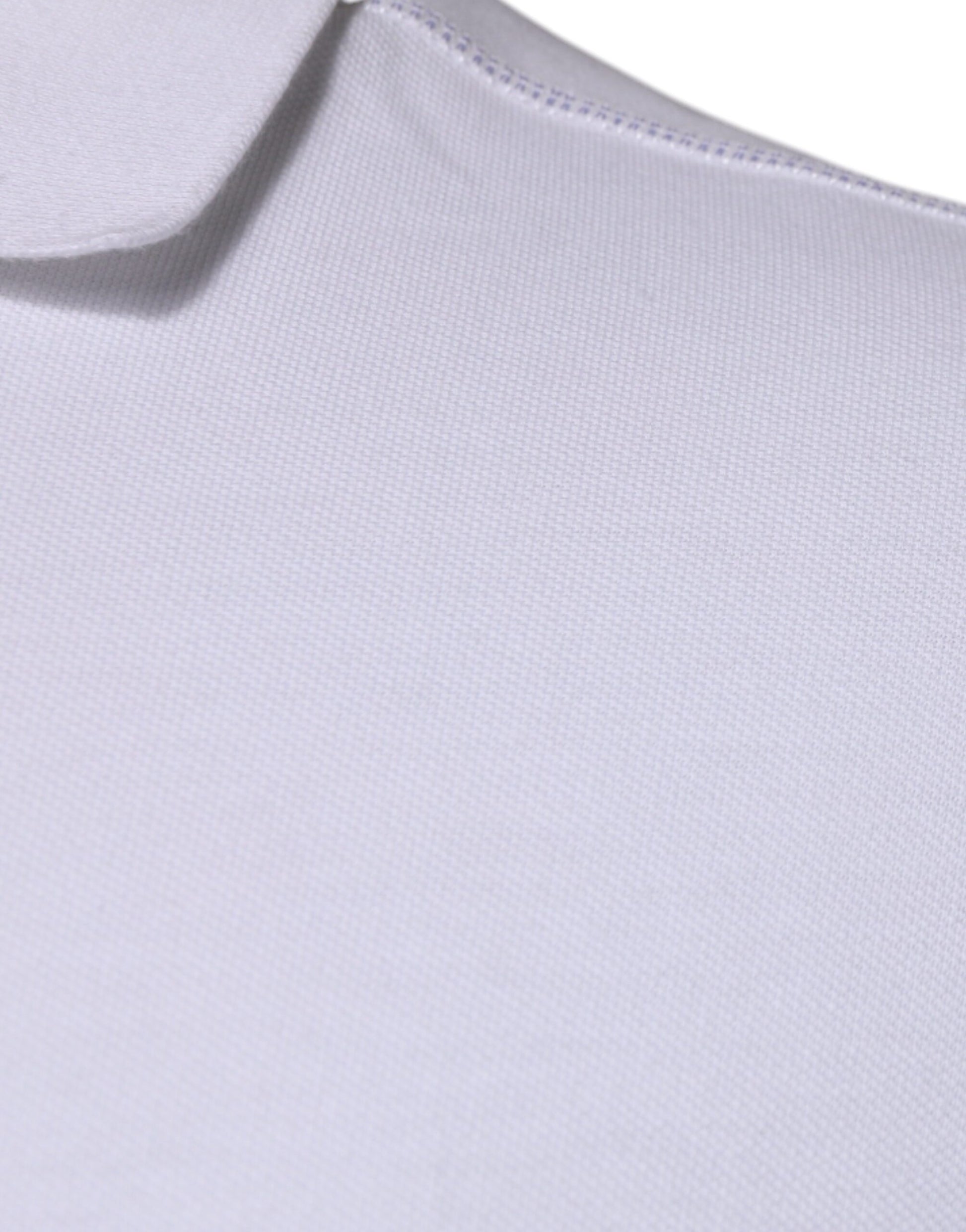 Dolce & Gabbana White Cotton Logo Plaque Collared Polo T-shirt by Dolce & Gabbana