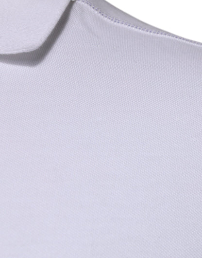 Dolce & Gabbana White Cotton Logo Plaque Collared Polo T-shirt by Dolce & Gabbana