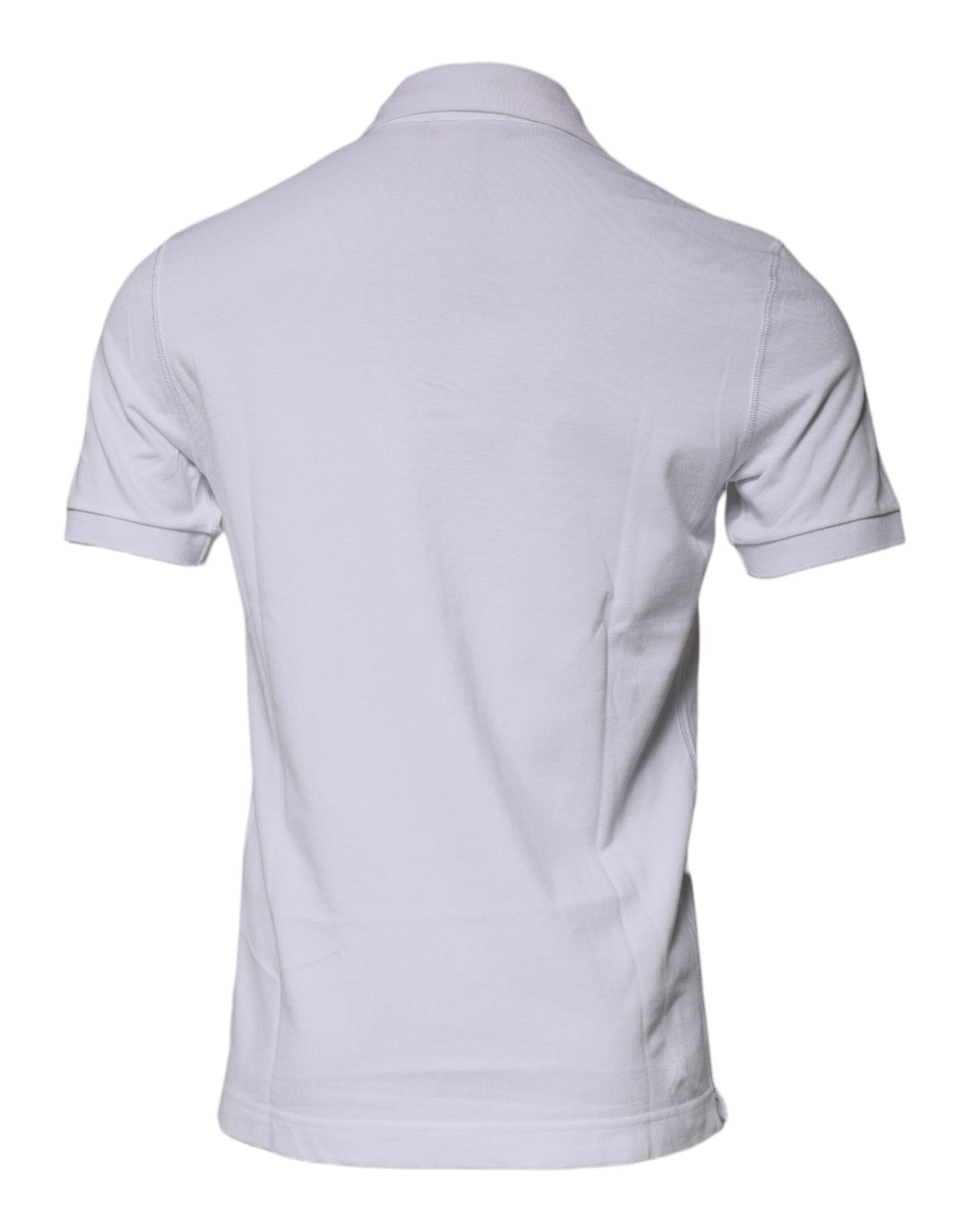 Dolce & Gabbana White Cotton Logo Plaque Collared Polo T-shirt by Dolce & Gabbana
