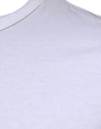 Dolce & Gabbana White Stripes Crew Neck Short Sleeves T-shirt by Dolce & Gabbana