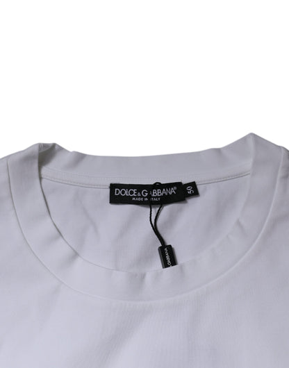 Dolce & Gabbana White DG Logo Cotton Crew Neck T-shirt by Dolce & Gabbana