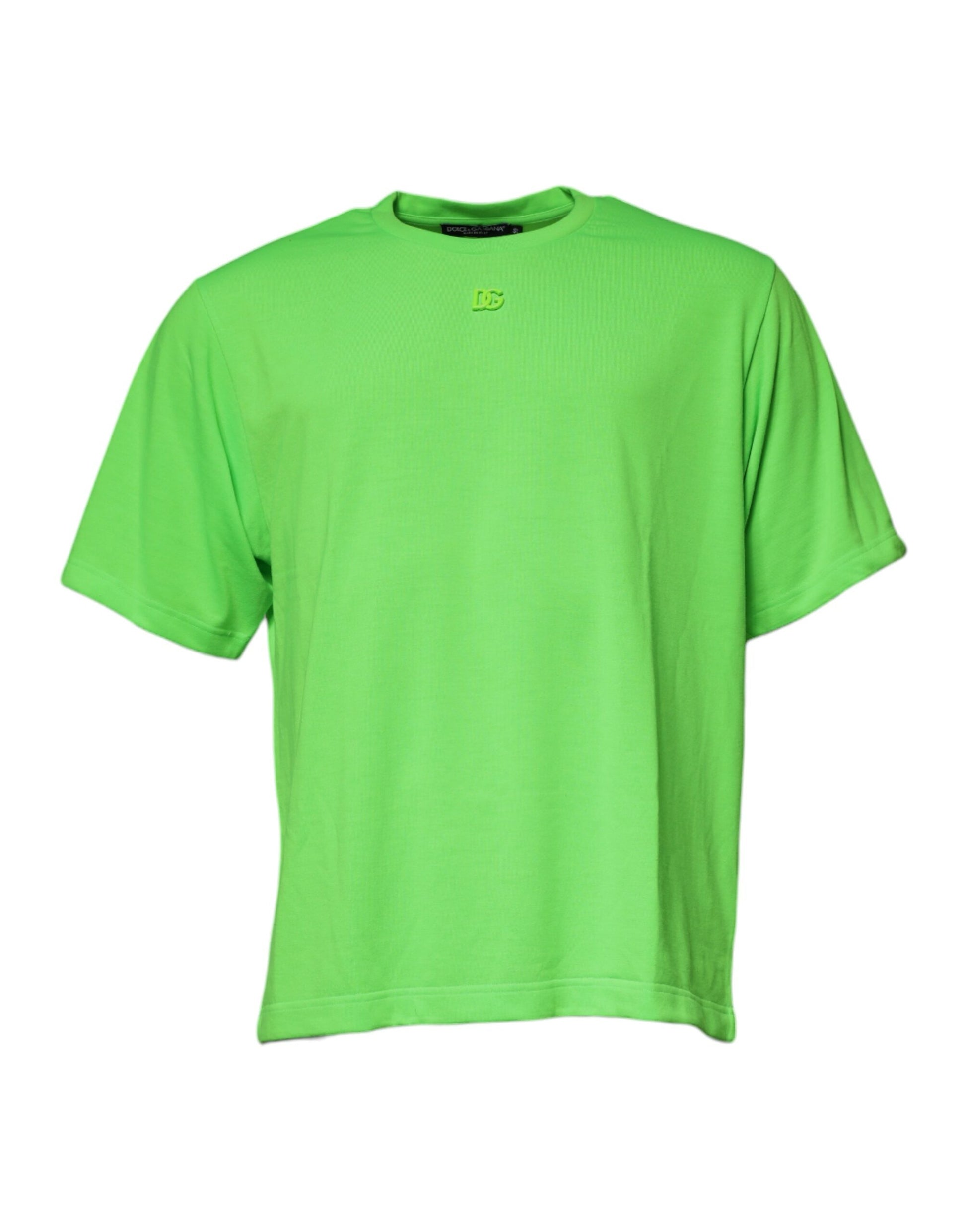 Dolce & Gabbana Green DG Logo Cotton Crew Neck T-shirt by Dolce & Gabbana