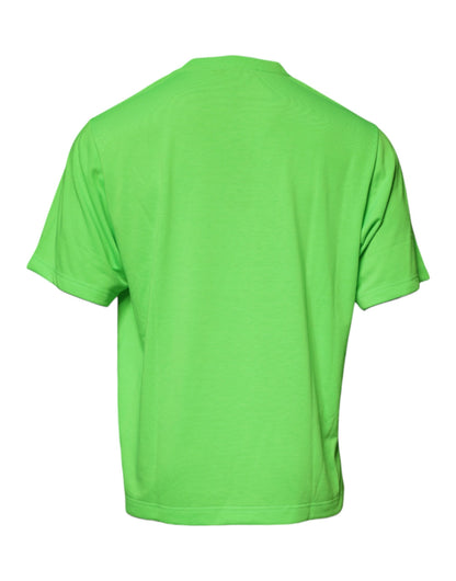 Dolce & Gabbana Green DG Logo Cotton Crew Neck T-shirt by Dolce & Gabbana
