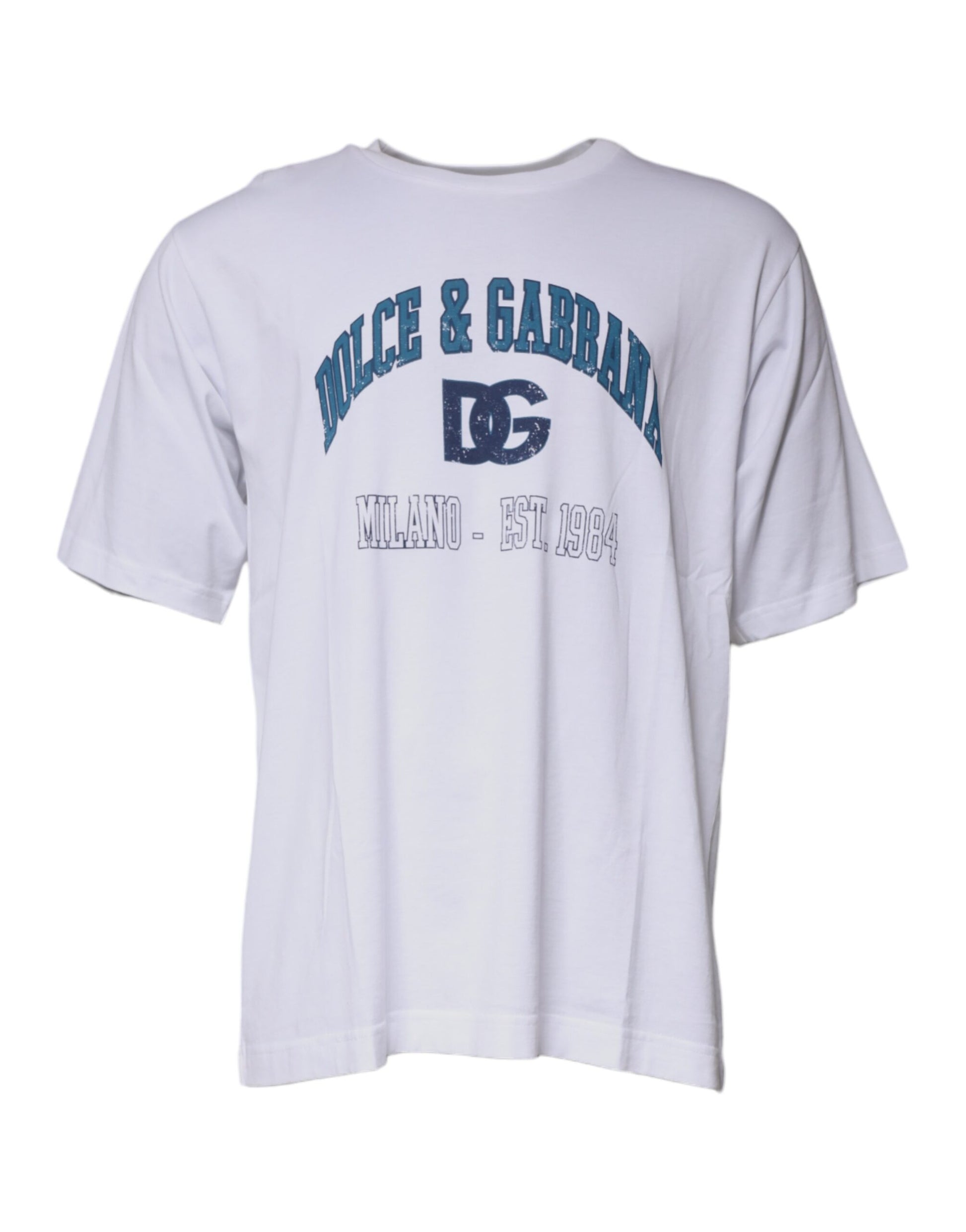 Dolce & Gabbana White DG Milano Cotton Crew Neck T-shirt by Dolce & Gabbana