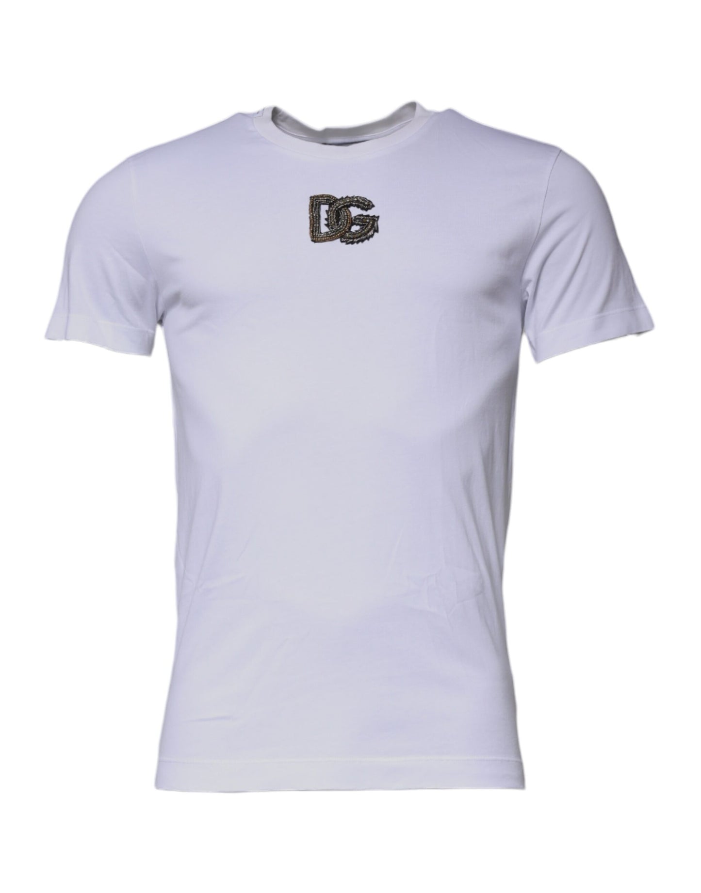 Dolce & Gabbana White DG Logo Cotton Crew Neck T-shirt by Dolce & Gabbana