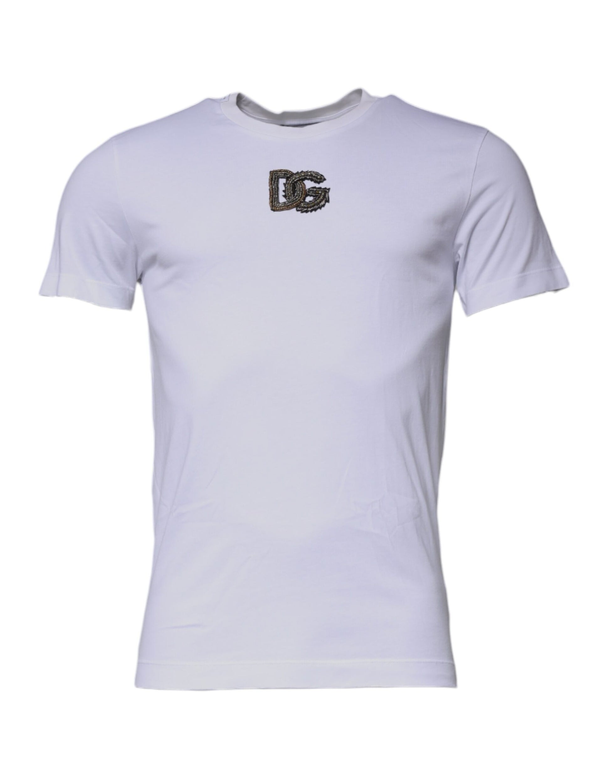 Dolce & Gabbana White DG Logo Cotton Crew Neck T-shirt by Dolce & Gabbana