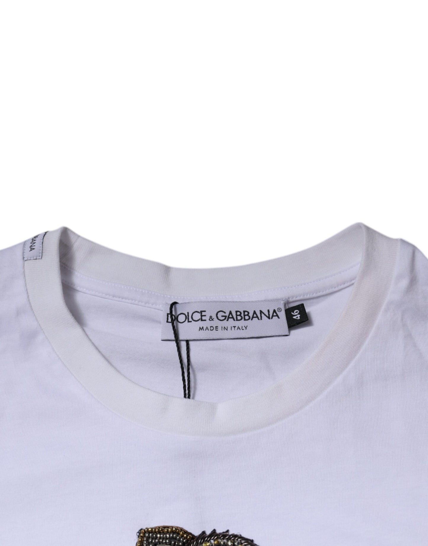 Dolce & Gabbana White DG Logo Cotton Crew Neck T-shirt by Dolce & Gabbana
