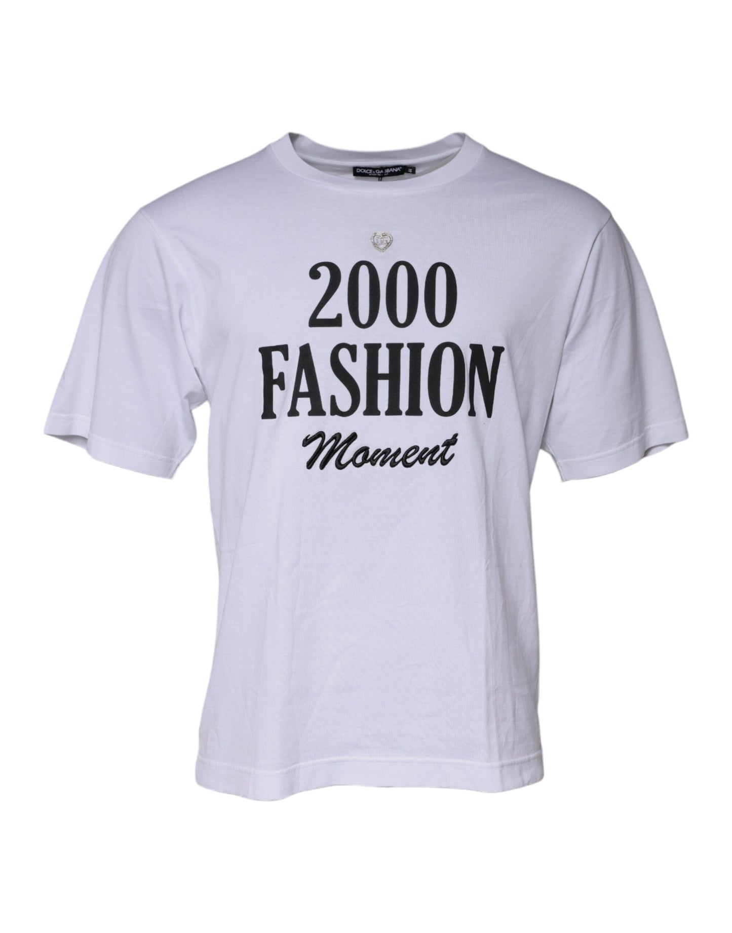 Dolce & Gabbana White Graphic Print Cotton Crew Neck T-shirt by Dolce & Gabbana