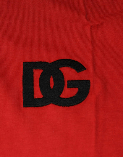 Dolce & Gabbana Red DG Logo Cotton Crew Neck T-shirt by Dolce & Gabbana