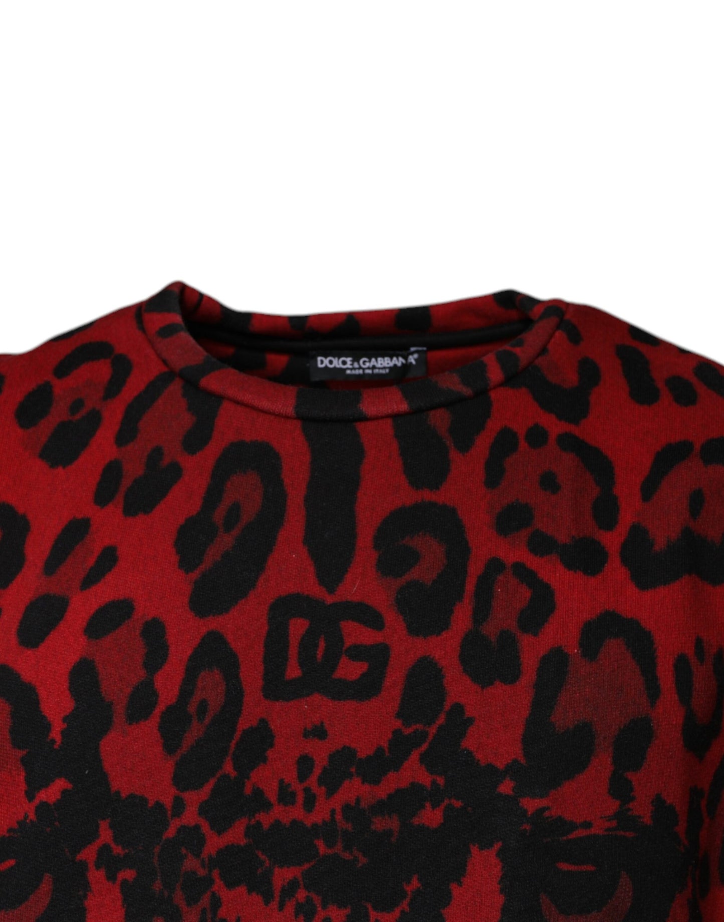 Dolce & Gabbana Red Leopard Print Cotton Sleeveless T-shirt by Dolce & Gabbana