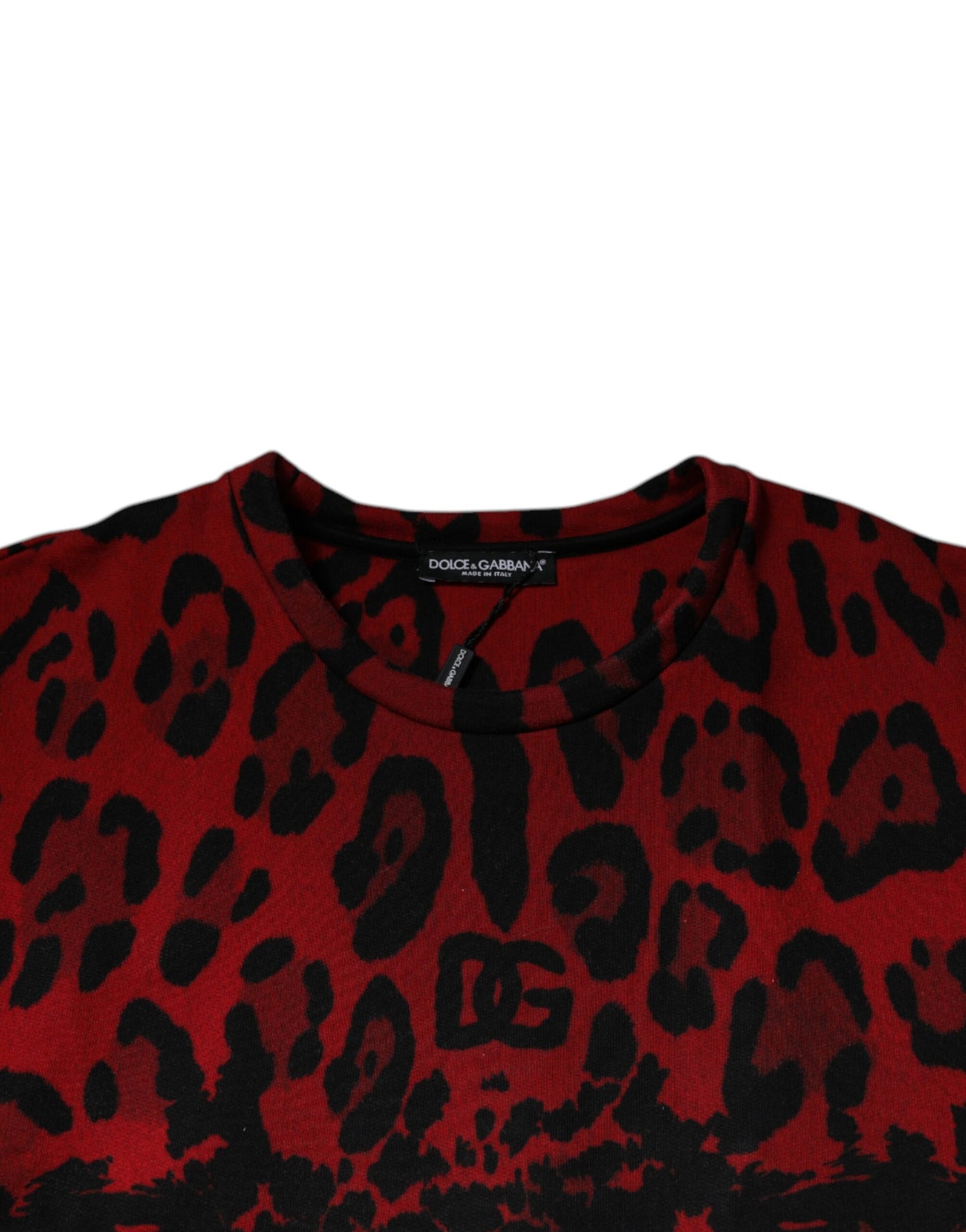 Dolce & Gabbana Red Leopard Print Cotton Sleeveless T-shirt by Dolce & Gabbana