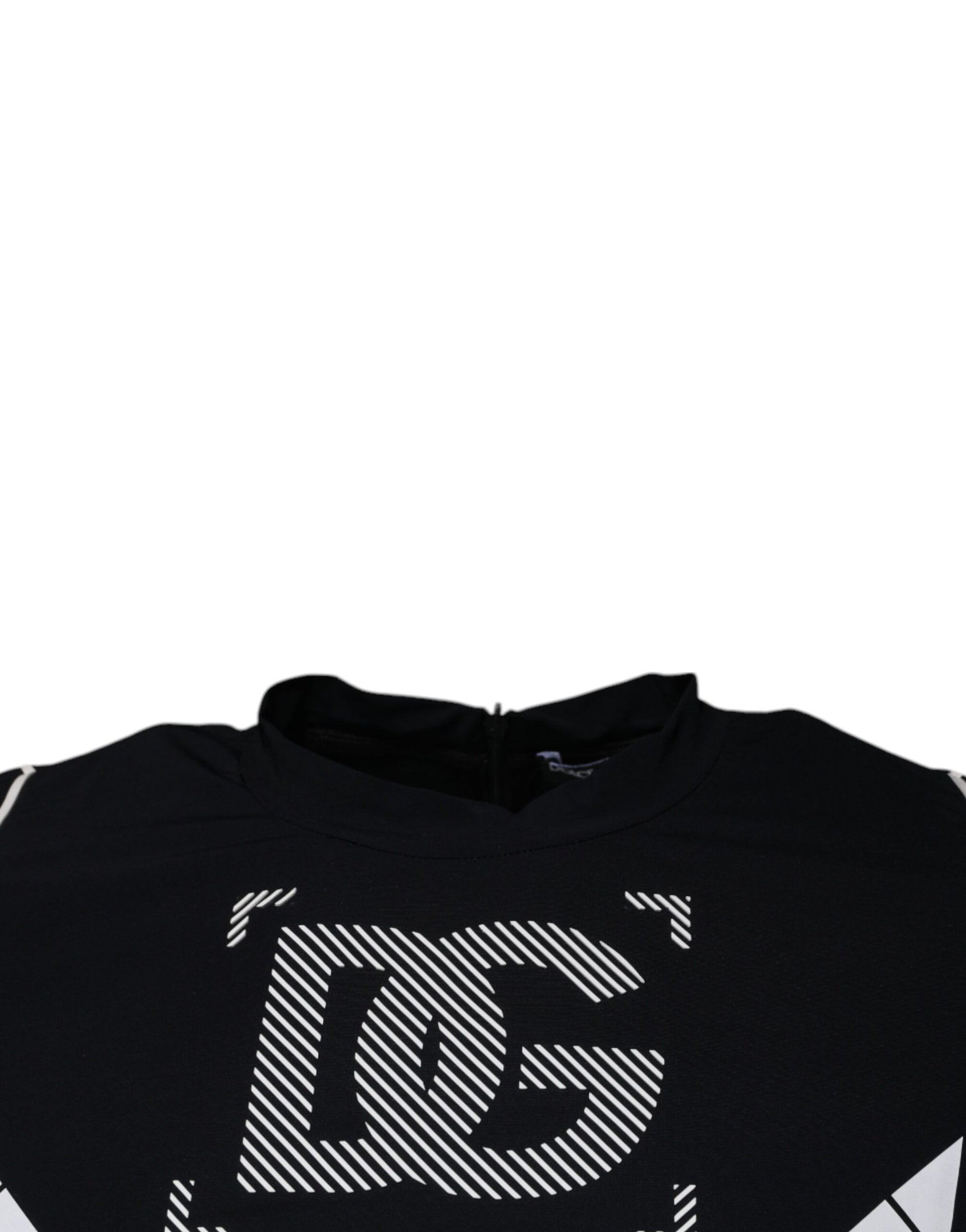 Dolce & Gabbana Black Graphic Print Nylon Crew Neck T-shirt by Dolce & Gabbana