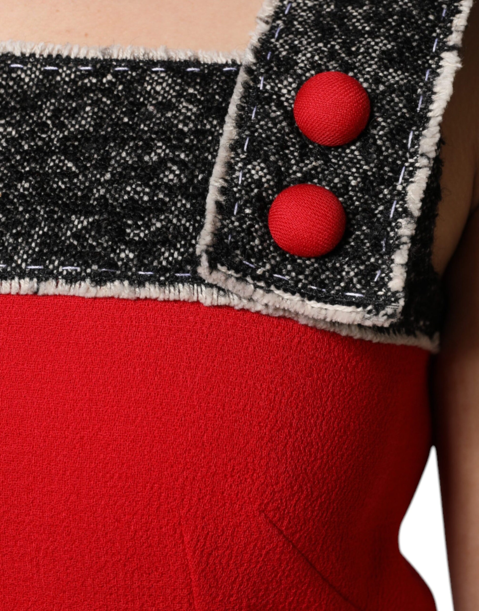 Dolce & Gabbana Red Wool Sleeveless A-line Flared Mini Dress by Dolce & Gabbana