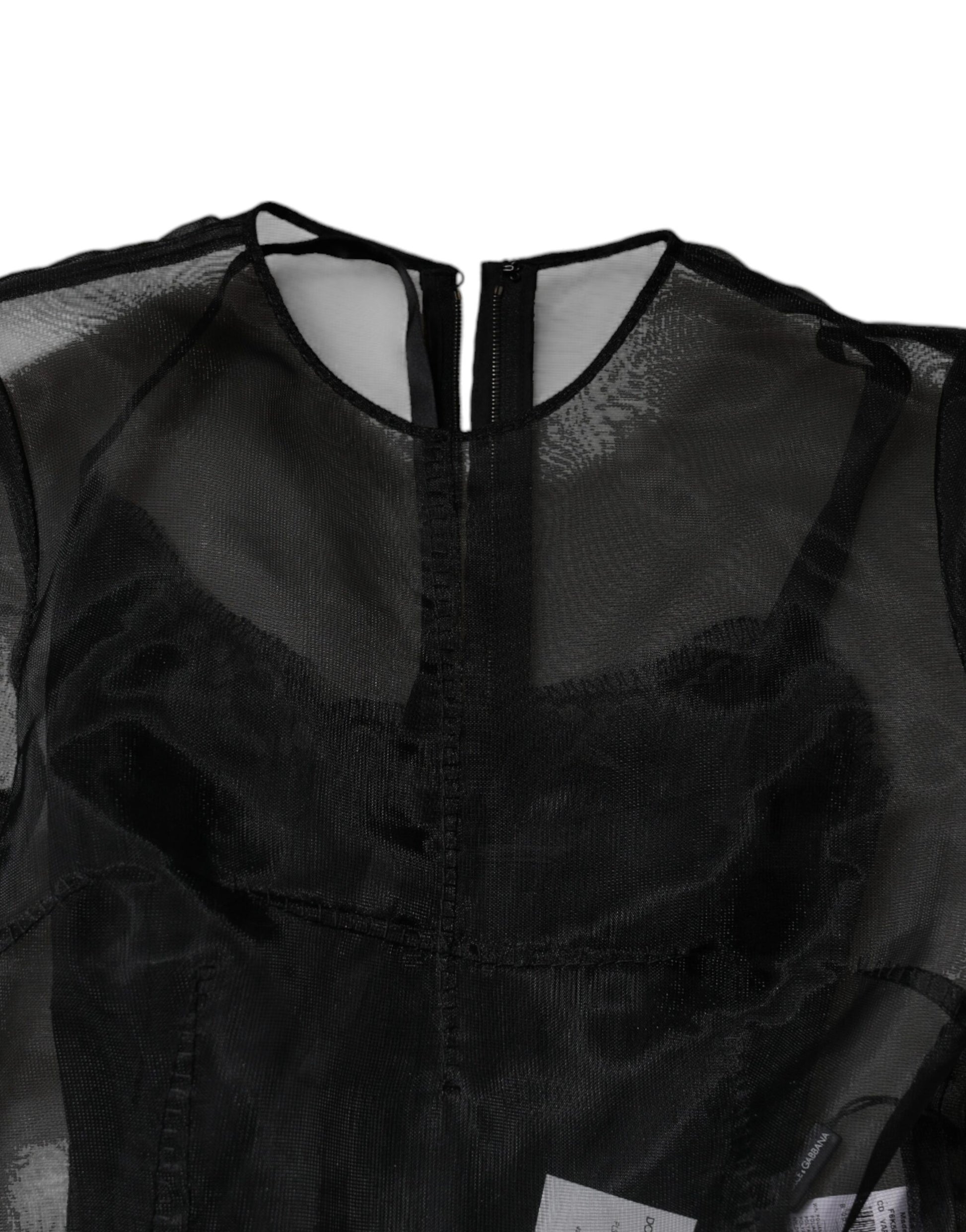 Dolce & Gabbana Black Tulle A-line Midi Cocktail Gown Dress by Dolce & Gabbana