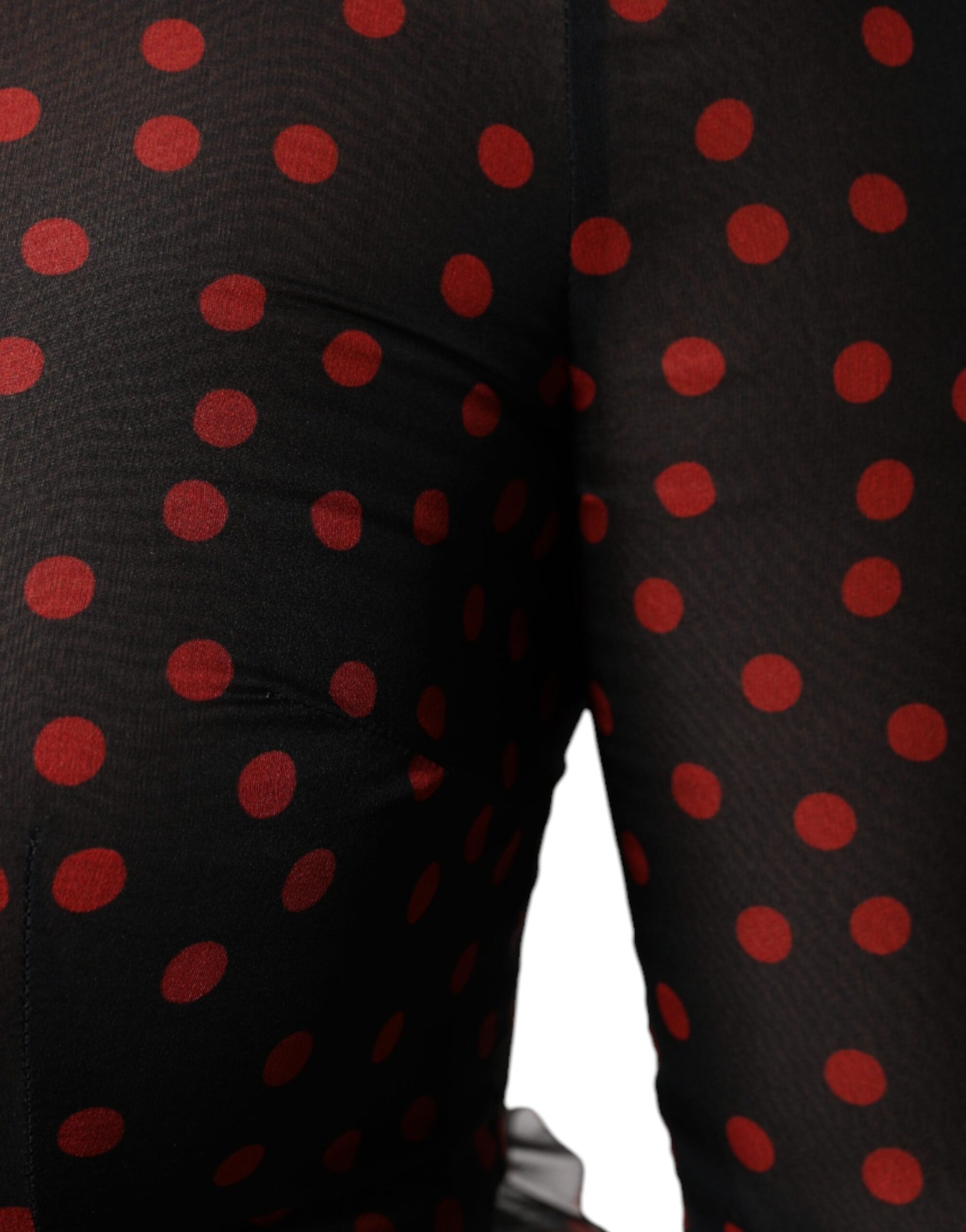 Dolce & Gabbana Black Red Polka Dot Silk Layered Midi Dress by Dolce & Gabbana