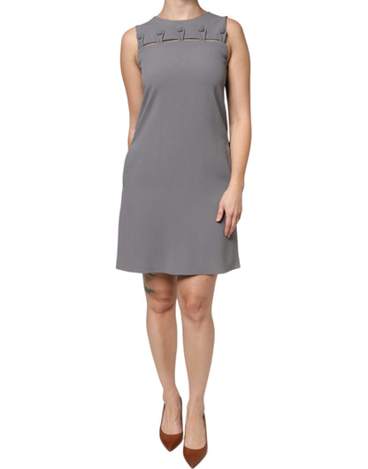 Emporio Armani Gray Round Neck Sleeveless A-line Mini Dress by Emporio Armani