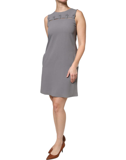 Emporio Armani Gray Round Neck Sleeveless A-line Mini Dress by Emporio Armani