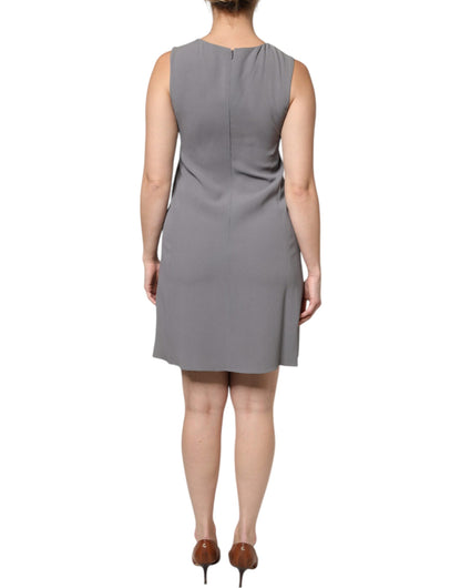 Emporio Armani Gray Round Neck Sleeveless A-line Mini Dress by Emporio Armani