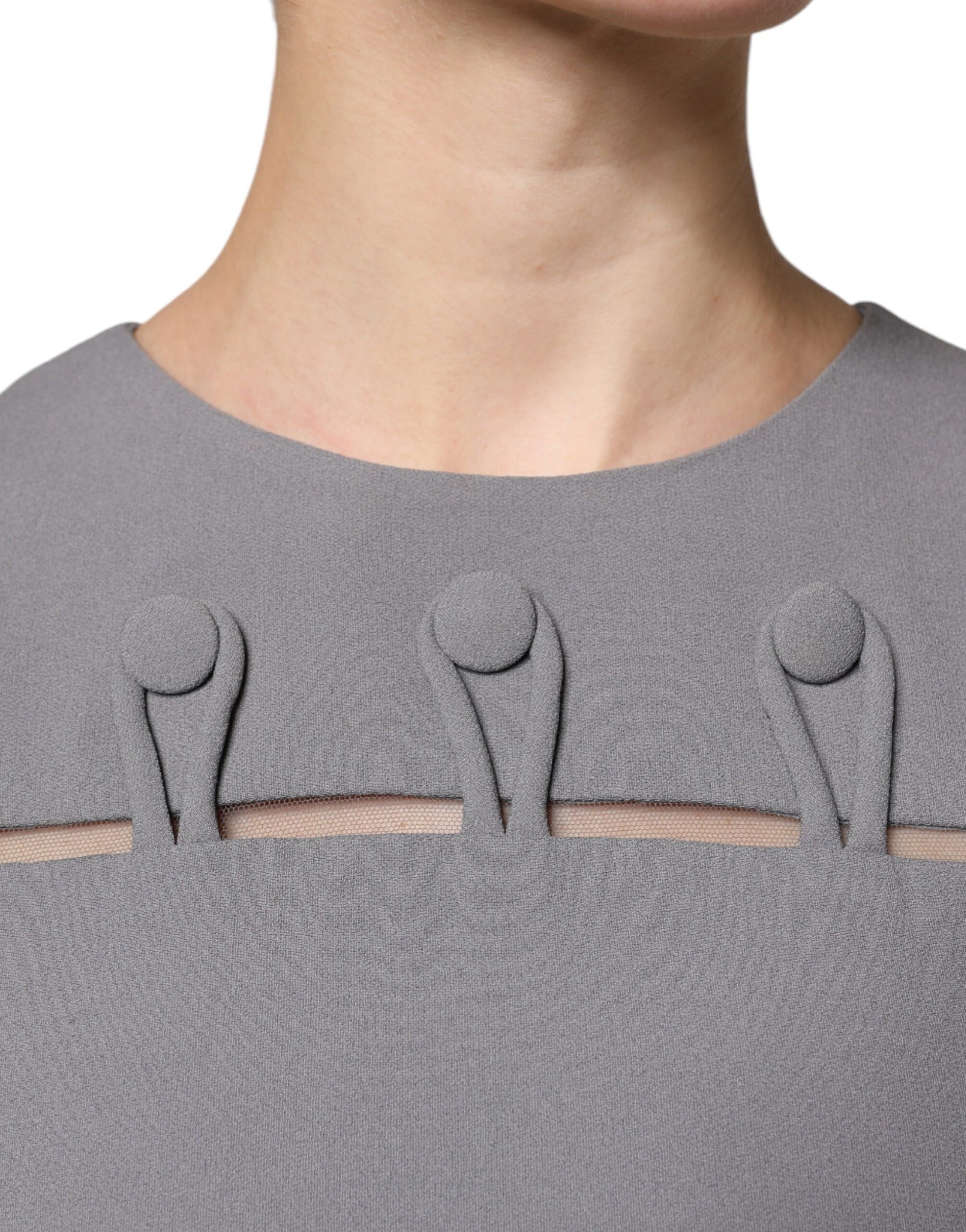Emporio Armani Gray Round Neck Sleeveless A-line Mini Dress by Emporio Armani