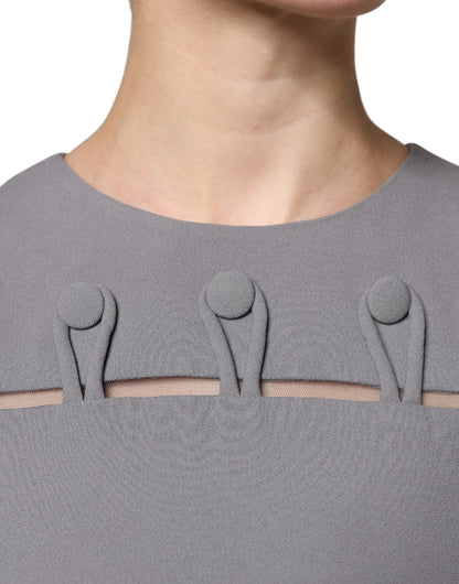 Emporio Armani Gray Round Neck Sleeveless A-line Mini Dress by Emporio Armani