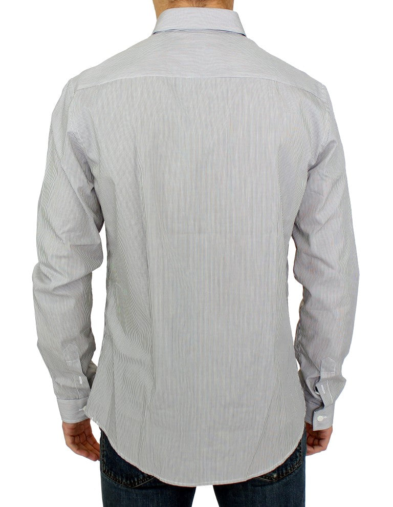 GF Ferre Gray Striped Cotton Casual Shirt by GF Ferre
