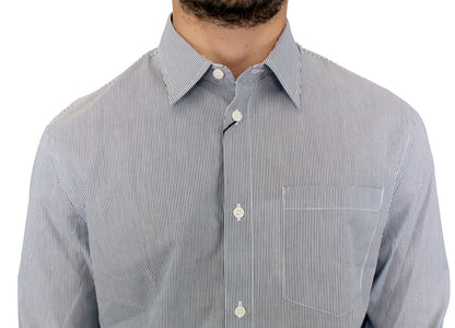 GF Ferre Gray Striped Cotton Casual Shirt by GF Ferre
