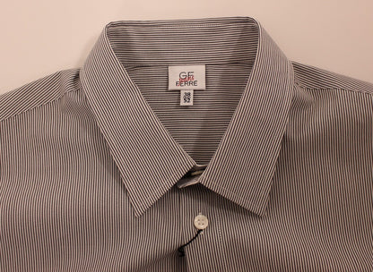 GF Ferre Gray Striped Cotton Casual Shirt by GF Ferre