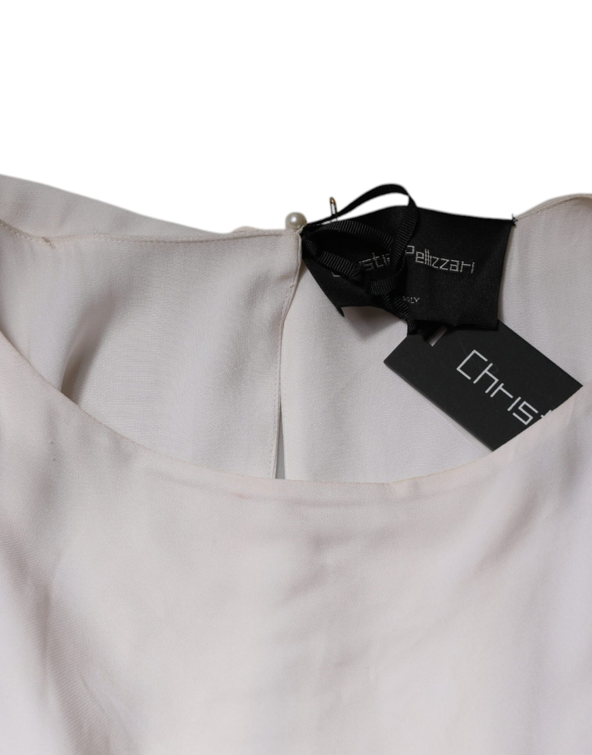 Christian Pellizzari Off White Embellished Long Maxi Dress by Christian Pellizzari