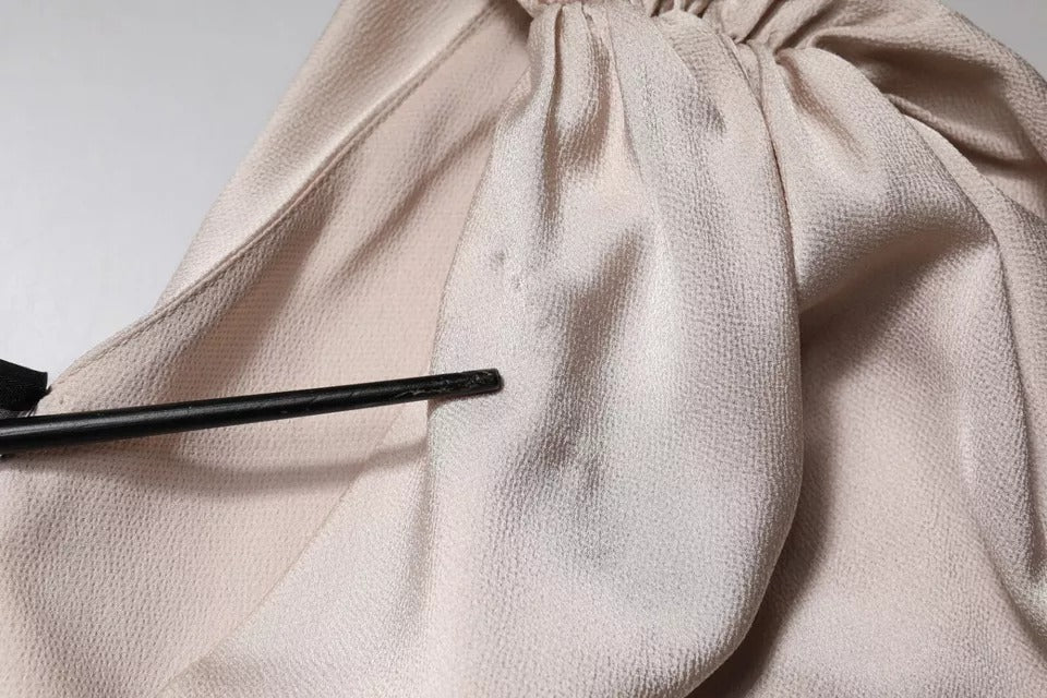 Christian Pellizzari Beige One Shoulder Asymmetric Drape Dress by Christian Pellizzari