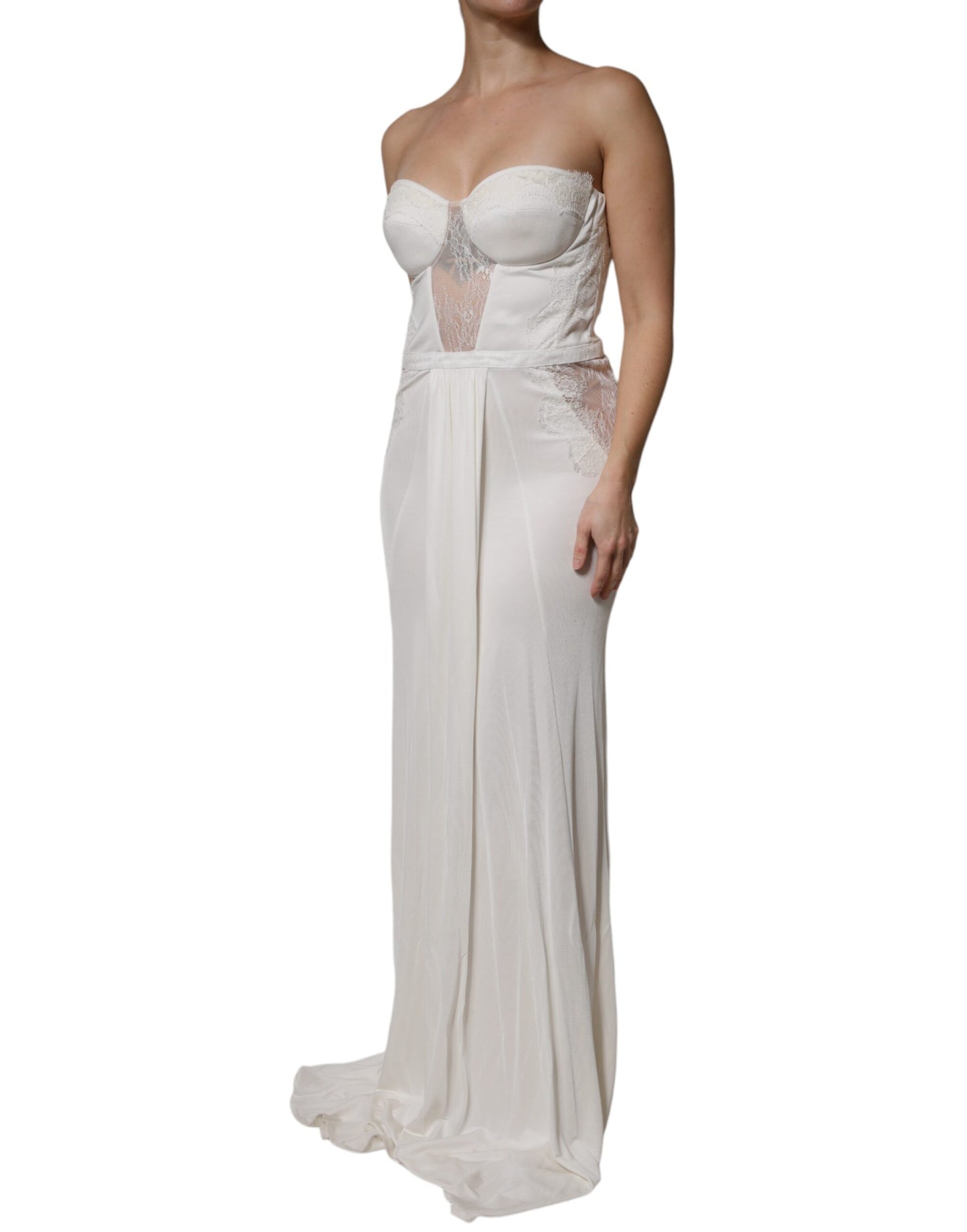 Elisabetta Franchi White Strapless Bustier Mermaid Gown Dress by Elisabetta Franchi